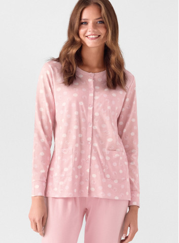 Long-sleeved open-front cotton pyjamas with long trousers Sweetheart INFIORE 2