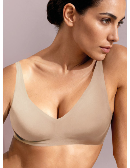 Reggiseno triangolo termosaldato in microfibra beige  infiore microfit 01700 con coppe estraibili
