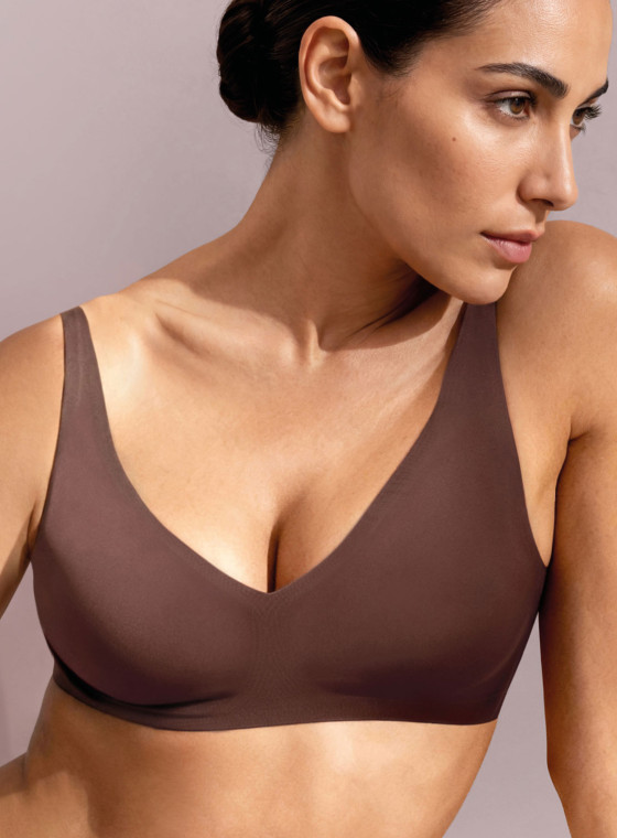 Reggiseno triangolo termosaldato in microfibra moka infiore microfit 01700 con coppe estraibili
