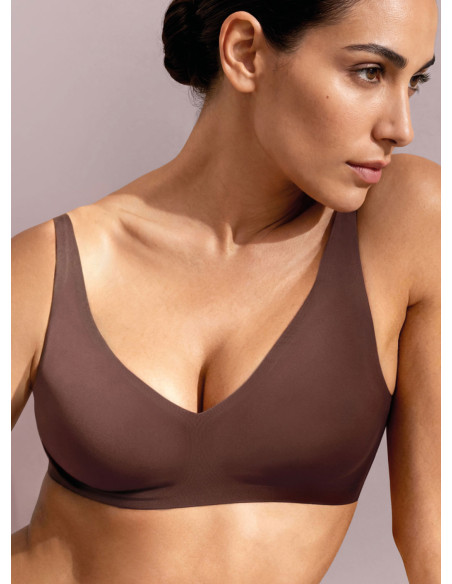 Reggiseno triangolo termosaldato in microfibra moka infiore microfit 01700 con coppe estraibili