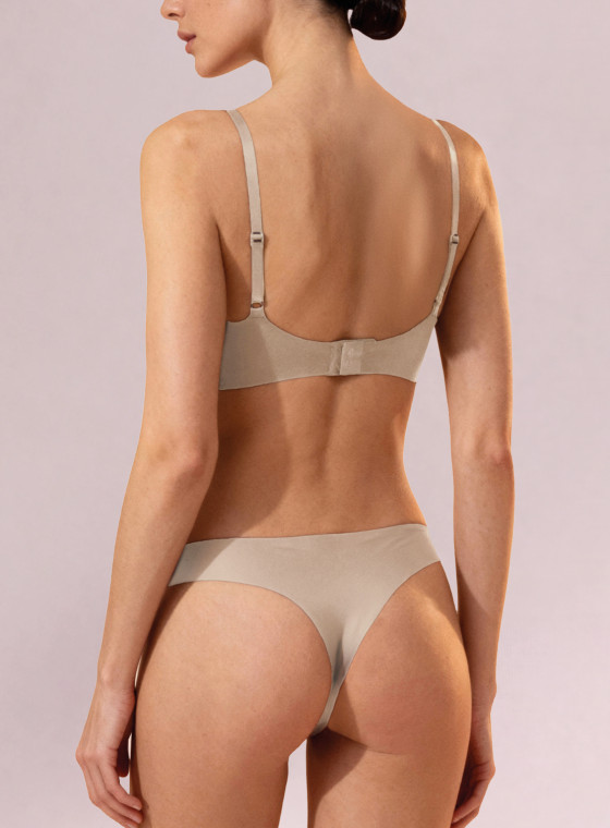 Brasiliana mini taglio vivo termosaldata in microfibra beige infiore microfit 02706 vista posteriore