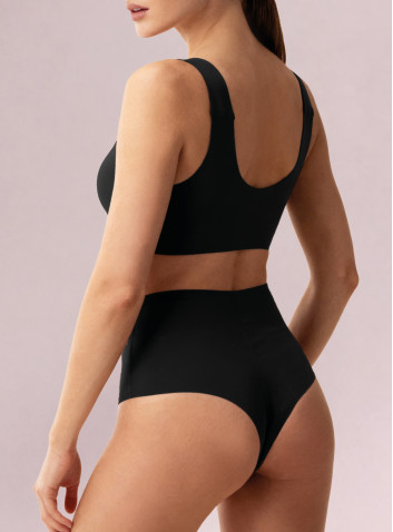 Beige high-waisted seamless bonded microfiber briefs infiore microfit 02707 smoothing effect 2