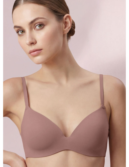 Infiore Naturalfit underwired balconette bra in caramel with smooth cups and bonded edges