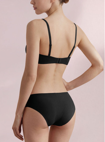 Infiore Naturalfit seamless brief in caramel bonded cotton worn by a model, back view. 2