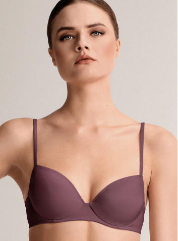 Padded balconette bra in recycled microfiber 2