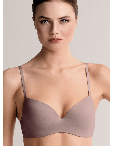 Padded balconette bra in cotton
