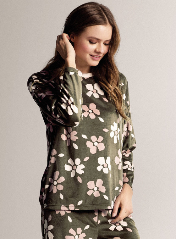Round-neck pyjamas - WINTER GARDEN