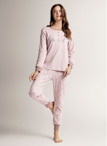 Cotton grandad pyjamas with long-sleeve top and long trousers with cuffs