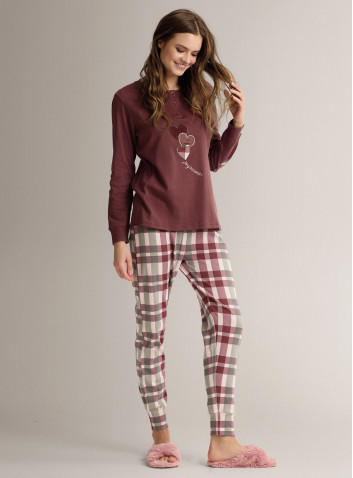 Cotton grandad pyjamas with long-sleeve top and long trousers with cuffs