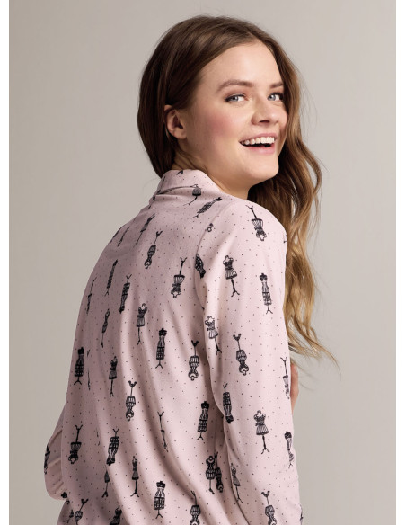 Revere-collar open-front pyjamas - TAYLOR