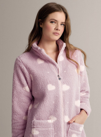 Full-zip robe in soft and cosy supersoft fabric with long-sleeve style with full-zip fastening 2