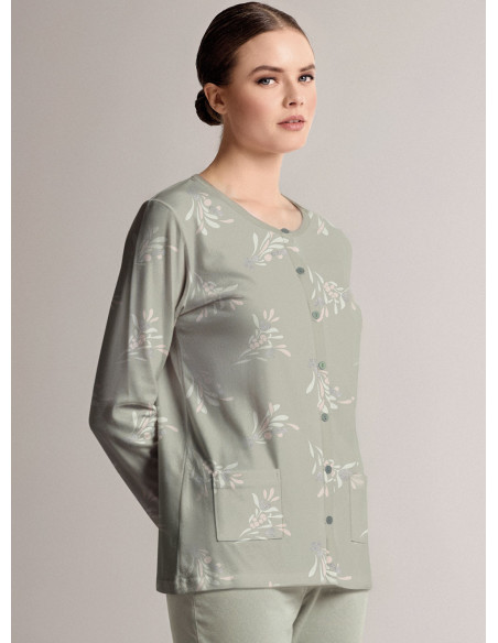Round-neck open-front pyjamas - VISCHIO