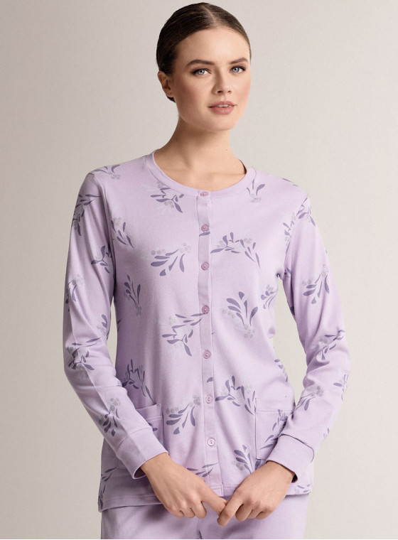 Round-neck open-front pyjamas - VISCHIO