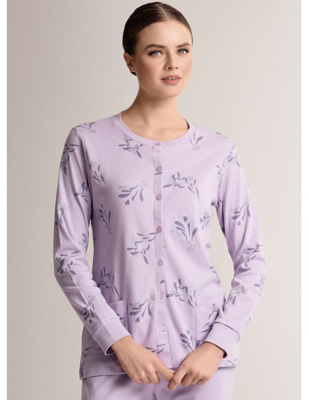 Round-neck open-front pyjamas - VISCHIO