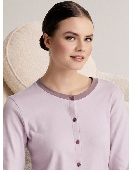 Round-neck open-front nightdress - AUDREY