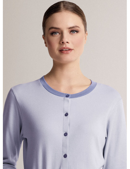Round-neck open-front nightdress - AUDREY