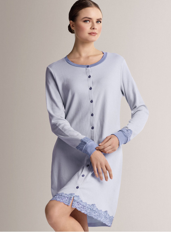 Camicia da notte aperta girocollo - AUDREY
