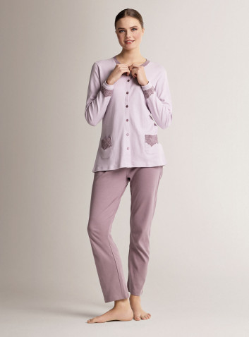 Round-neck open-front pyjamas - AUDREY 2