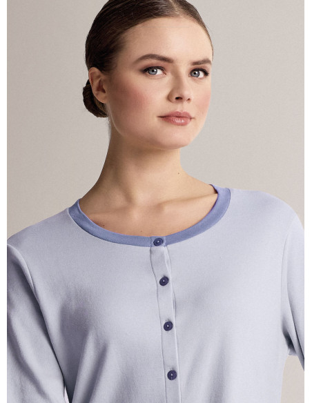 Round-neck open-front pyjamas - AUDREY