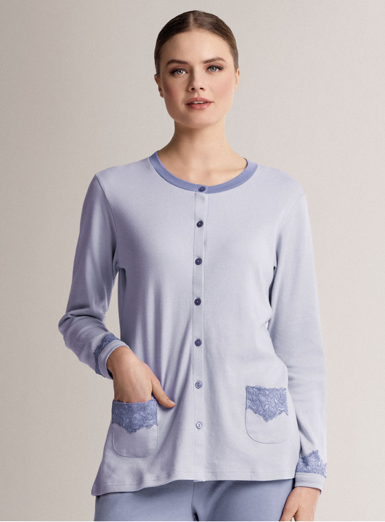 Round-neck open-front pyjamas - AUDREY