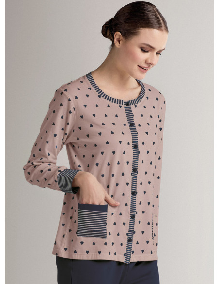 Round-neck open-front pyjamas - ADORE