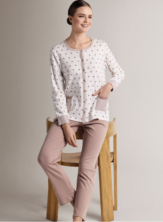 Round-neck open-front pyjamas - ADORE