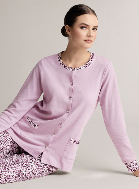 Round-neck open-front pyjamas - CLUB