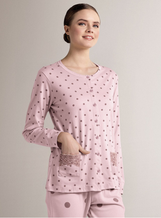 Round-neck open-front pyjamas - BOLLICINE